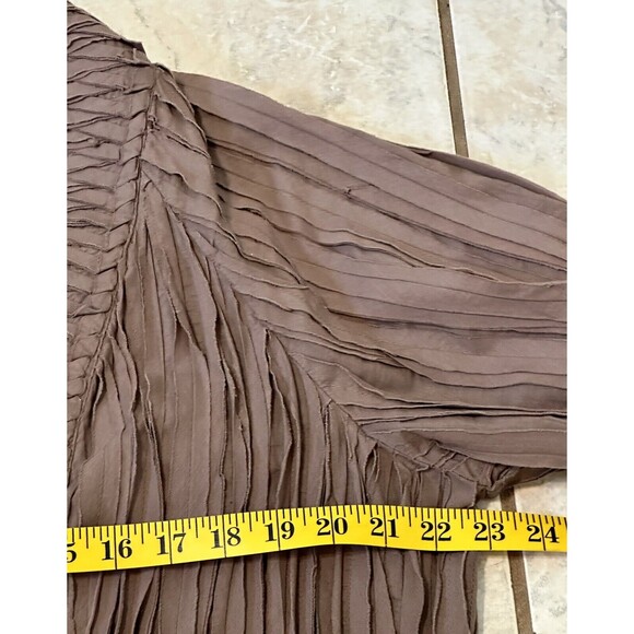 Chico's Size 2 (US L/12) Dip-Dyed Ombré Crinkle Open Front Jacket Boho Career - Picture 8 of 11